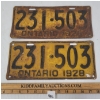Image 1 : PAIR OF 1928 ONTARIO LICENCE PLATES