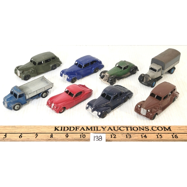 LOT OF 8 - DINKY TOYS DIECAST CARS - STUDEBAKER, JAGUAR, PACKARD, ETC