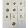 Image 2 : LOT OF 10 - CDN 5 CENT COINS - INCL SILVER