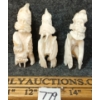 Image 3 : LOT OF 3 - SPIRITUAL FIGURES - SIGNED - BONE