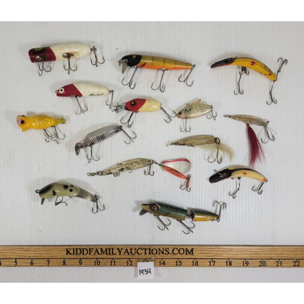 LOT OF 14 - FISHING HOOKS - INCL HEDDON