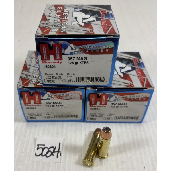AMMO: 75 X HORNADY .357 MAG - 125 GR