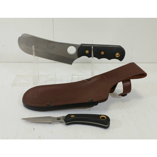 KNIVES OF ALASKA BROWN BEAR COMBO KNIFE W/ LEATHER SHEATH