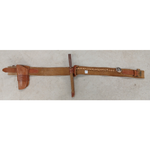 LEATHER HOLSTER BELT W/ KNIFE