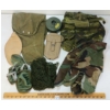 Image 1 : LOT OF 11 - WWII U.S. GAS MASK COVER, FILTER, HELMET NET & COVERS, ETC