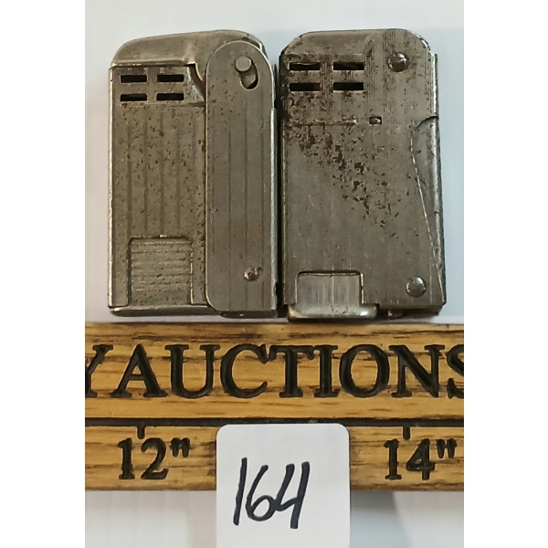 LOT OF 2 - ART DECO REGENS SQUEEZE-ACTION LIGHTERS - C. 1940'S