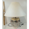 Image 2 : SILVER TONE FLORAL VASE BASE LAMP