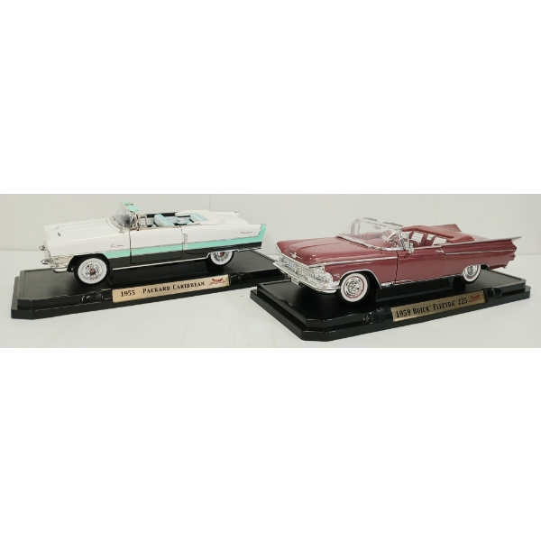 LOT OF 2 - ROAD SIGNATURE DIECAST 1955 PACKARD CARIBBEAN & 1959 BUICK ELECTRA 225 MODELS