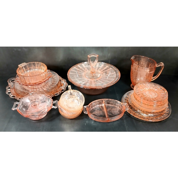 QTY OF CARNIVAL GLASS - INCL PITCHER, SERVING BOWL, ETC