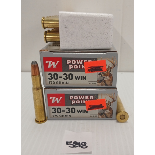 AMMO: 40X WINCHESTER WHITETAIL DEER .30-30 WIN - 170GR - PP