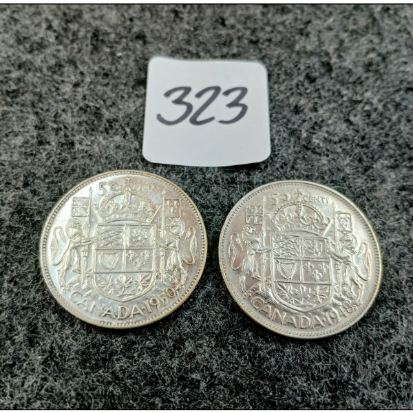 LOT OF 2 - 1948 & 1950 CDN 50 CENT COINS