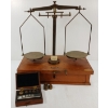 Image 1 : ANTIQUE FISHER SCIENTIFIC CO. BRASS BALANCING SCALE W/ WEIGHTS