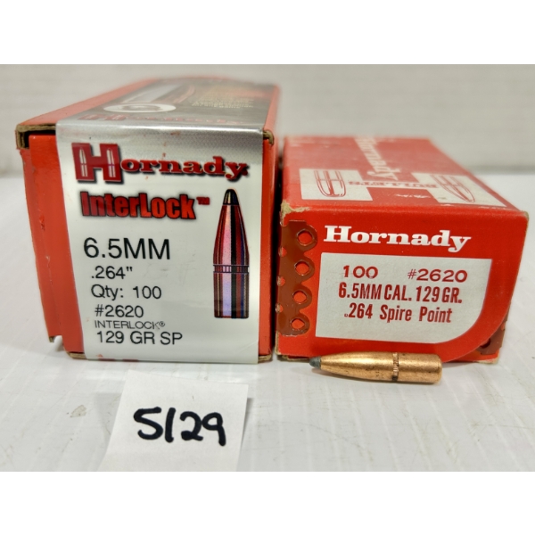 BULLETS: 200X HORNADY 6.5 MM - 129 GR SP