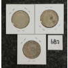 Image 2 : LOT OF 3 - 1950 CDN 50 CENT SILVER COINS