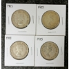 Image 2 : LOT OF 4 - 1953 CDN SILVER 50 CENT COINS