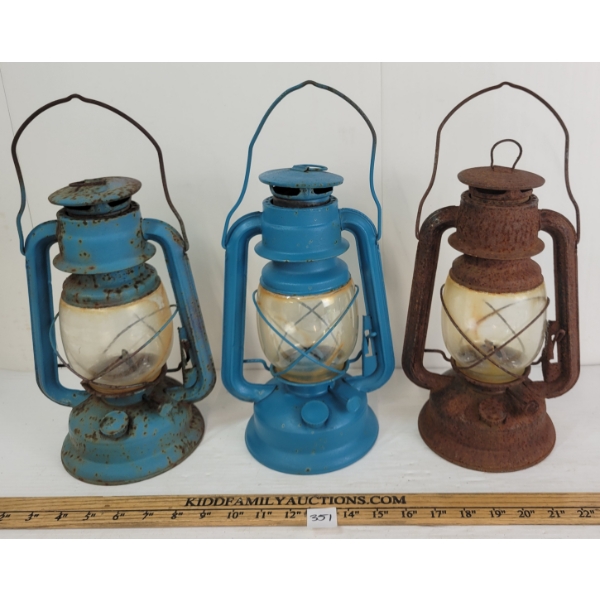 LOT OF 3 - KEROSENE LANTERNS