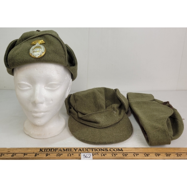 LOT OF 3 - WWII CDN D.M.C. CAPS - INCL WINTER CAPS