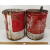 Image 2 : LOT OF 2 - WHITE ROSE MOTOR OIL CANS - 5 GAL