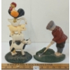 Image 2 : LOT OF 2 - DOOR STOPS - CAST IRON FARM ANIMALS & THE GOLFER 