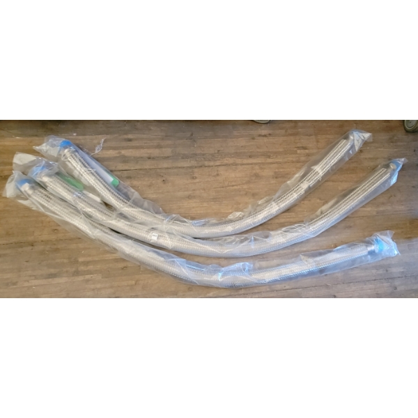 LOT OF 3 - HOSES W/BRAIDED STEEL OUTER COVERING