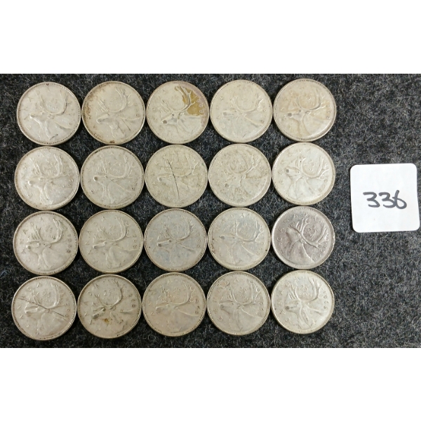 LOT OF 20 - 1968 CDN 25 CENT COINS 