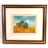 Image 1 : BARN LANDSCAPE BY EVERETT WOODSON (PRS AMERICAN ARTIST) - FRAMED OIL ON BOARD