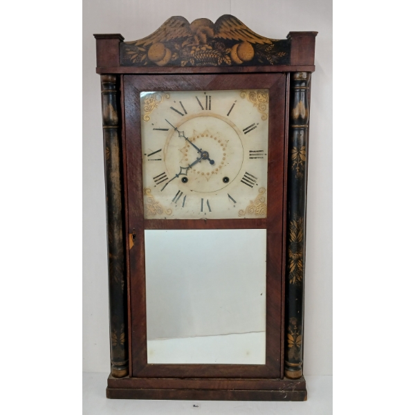 1825 ELI TERRY COLUMN & SPLAT WOOD MOV'T CLOCK