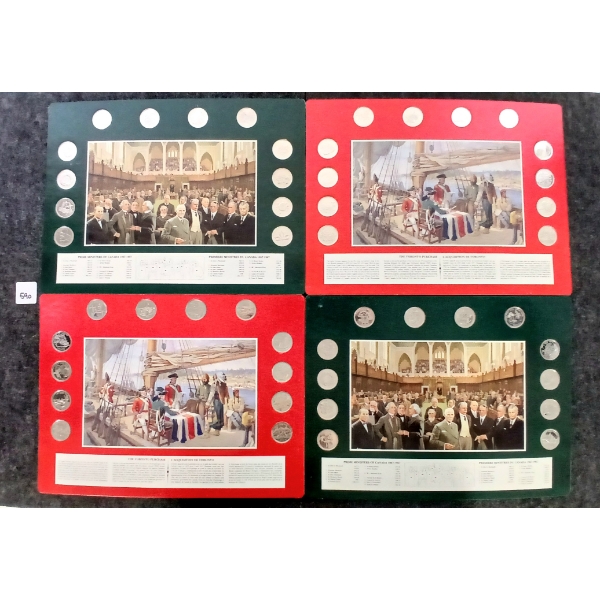 LOT OF 4 - 1999 & 2000 CDN 25 CENT COIN SETS - CENTENNIAL OF CONFEDERATION