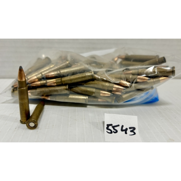 AMMO/BRASS: 72X LIVE & 7X BRASS .22 K-HORNET 50GR. 