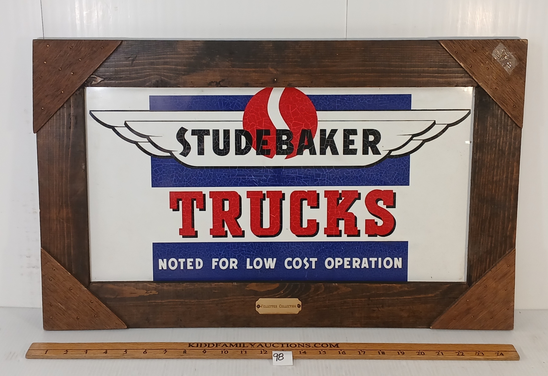 Studebaker Racing Sign STUDEBAKER TRUCKS - FRAMED SIGN BOARD