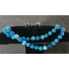 Image 7 : LOT OF 2 - RITA TESOLIN BLUE AGATE 108 BEAD MALA NECKLACE & DANGLE EARRINGS