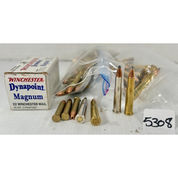 AMMO: APPROX 90X MIXED .22 WMR & .22 HORNET