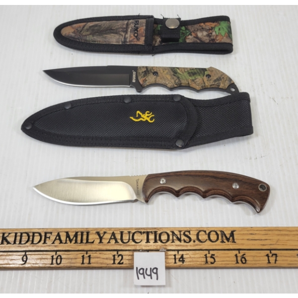 LOT OF 2 - HUNTING KNIVES - INCL RUKO & BROWNING