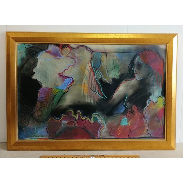 "NIGHTMARE" BY AGNES - FRAMED OIL PASTEL ON BOARD