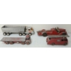 Image 3 : LOT OF 4 - BUDDY L, DINKY & MISC DIECAST FIRE TRUCK, DUMP & FLAT BED TRUCKS