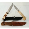 Image 1 : LOT OF 2 - DEER BONE & ANTLER HANDLE KNIVES W/ SHEATHS