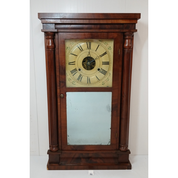 1850-60'S R.W. PATTERSON MAHOGANY 30HR MANTEL CLOCK