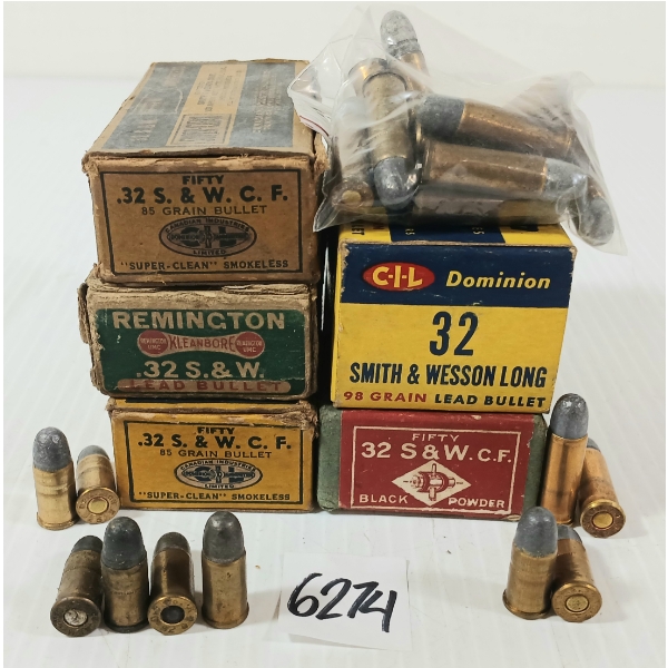 AMMO: APPROX 250X DOMINION & KLEANBORE .32S&W
