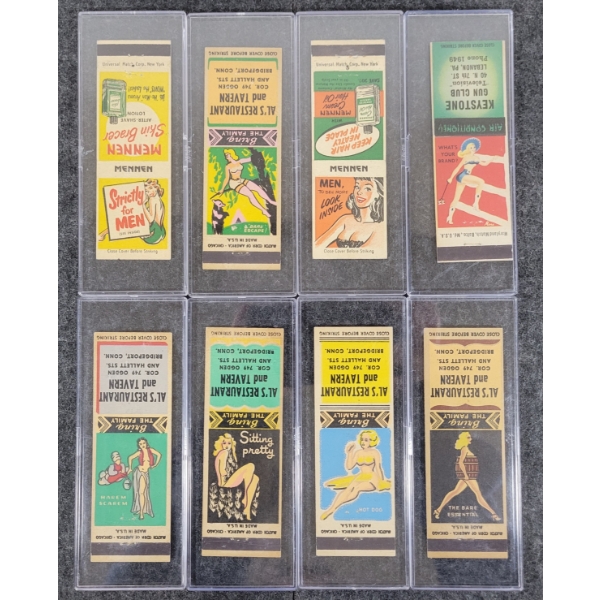 LOT OF 8 - PIN-UP ADVERTISING MATCHBOOK PACKAGES - UNIVERSAL MATCH CORP, ETC