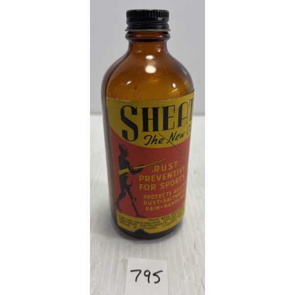 SHEATH 6 OZ (?) COLLECTIBLE BOTTLE W/ PAPER LABEL