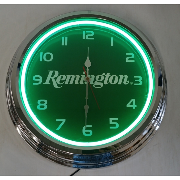 REMINGTON NEON LIGHT UP WALL CLOCK