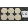 Image 1 : LOT OF 6 - 1967 CDN 25 CENT COINS
