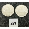 Image 1 : LOT OF 2 - 1963 CDN SILVER DOLLARS - VOYAGEUR 