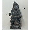 Image 2 : HUNTER W/ SPEAR - SIGNED - STONE W/ IVORY