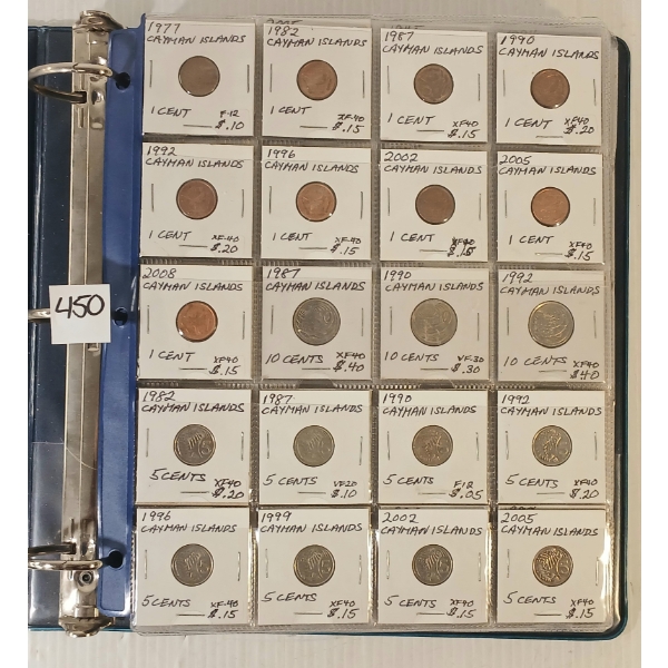 WORLD COINS BINDER - INCL CAYMAN ISLANDS - COLOMBIA