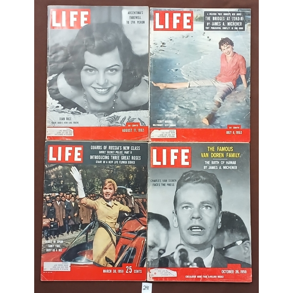 LOT OF 4 - 1952-1959 LIFE MAGAZINES