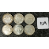 Image 1 : LOT OF 6 - 1967 CDN SILVER 25 CENT COINS