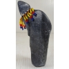 Image 3 : "FIGURE W/ HUNCHED BACK & BEAD WORK" BY MARY TUTSWEETOK (PRS CDN ARTIST) - STONE & BEADS