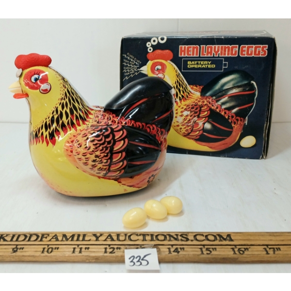 TIN HEN LAYING EGGS - BATTERY OP