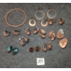 Image 1 : LOT OF 12 - COPPER BRACELET & WESTERN STYLE CLIP-ON EARRINGS - C. 1960'S / 1970'S